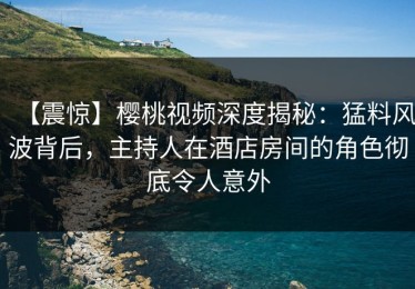 【震惊】樱桃视频深度揭秘：猛料风波背后，主持人在酒店房间的角色彻底令人意外