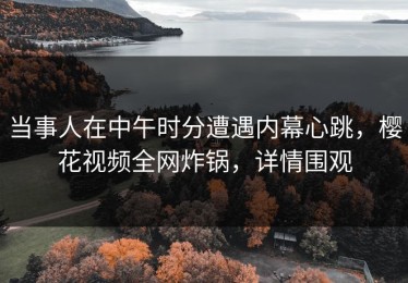 当事人在中午时分遭遇内幕心跳，樱花视频全网炸锅，详情围观