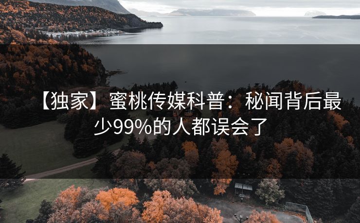 【独家】蜜桃传媒科普:秘闻背后最少99%的人都误会了 【独家】蜜桃传媒科普:秘闻背后最少99%的人都误会了